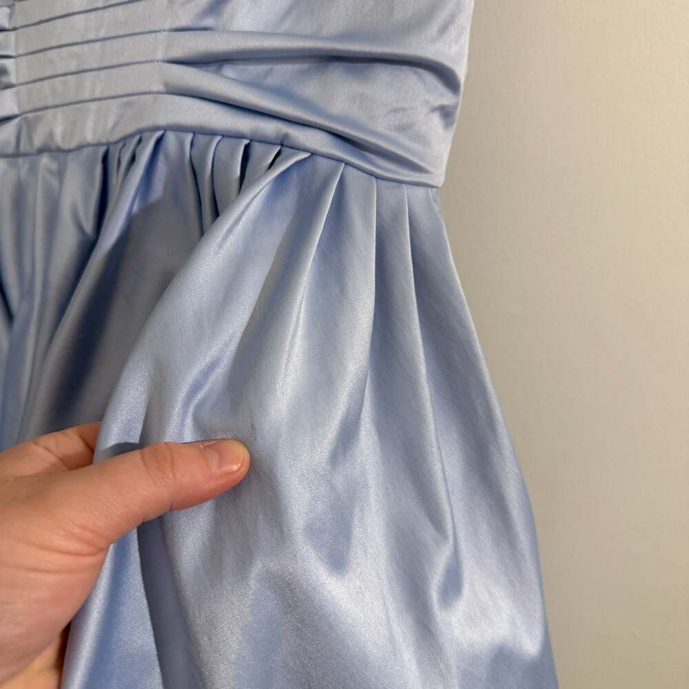 y2k betsey johnson blue satin pink tulle cocktail dress size 8 - Picture 5 of 10